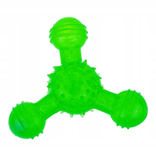 Zabawka gryzak dla psa TRÓJKĄT z piszczałkami 14cm