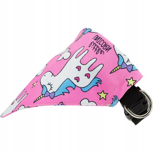 Obroża dla średniego psa z apaszką unicorn 24-38cm