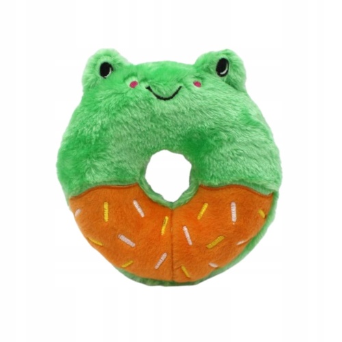 Zabawka dla psa piszcząca pączek DONUT ŻABA