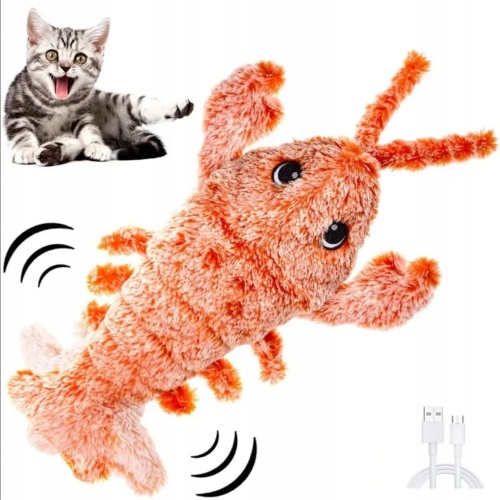Zabawka dla kota INTERAKTYWNY SKACZĄCY homar na usb ruchomy ogon LOBSTER