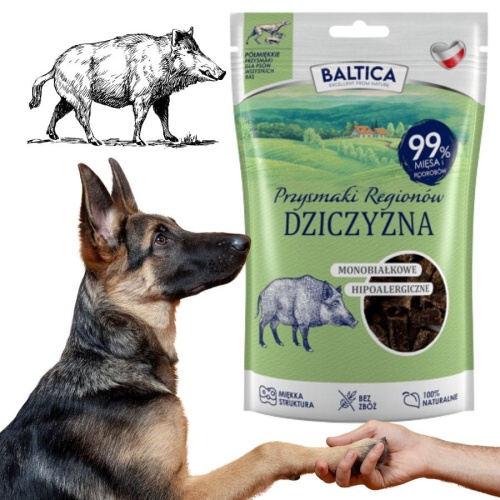 Smaczki TRENINGOWE dla psa półmiękkie DZICZYZNA - DUŻE - 80 g