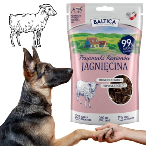Smaczki TRENINGOWE dla psa półmiękkie JAGNIĘCINA - DUŻE - 80 g