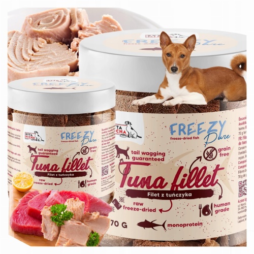 Przysmaki dla psa liofilizowany FILET Z TUŃCZYKA HIPOALERGICZNE FREEZY RYBA
