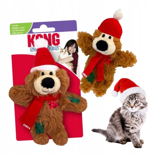 KONG SOFTIES BEAR zabawka dla kota ŚWIĄTECZNY MIŚ z kocimiętką na święta