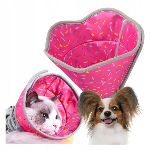 Kołnierz pooperacyjny ochronny dla małego psa lub kota M 17-22cm DONUT