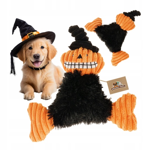 Zabawka dla psa dynia na HALLOWEN maskotka z piszczałką idealna na imprezę